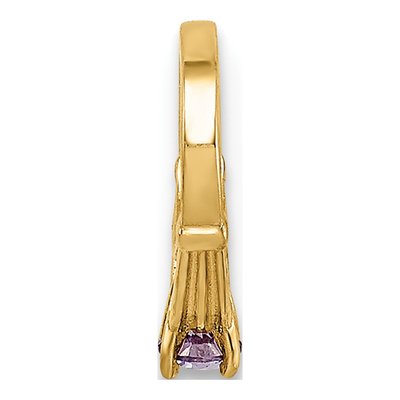 14K Yellow Gold CZ February Birthstone Charm – view 5