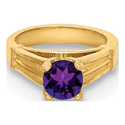 14K Yellow Gold CZ February Birthstone Charm – view 6