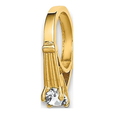 14K Yellow Gold CZ April Birthstone Charm