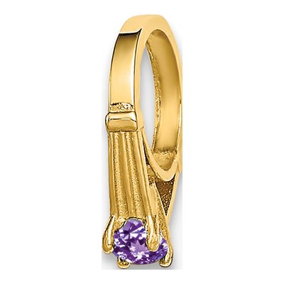 14K Yellow Gold CZ 3D June Birthstone Charm