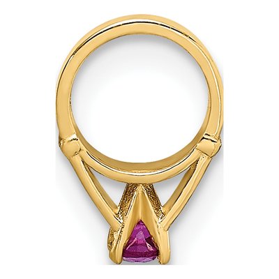 14K Yellow Gold CZ 3D July Birthstone Charm – view 3