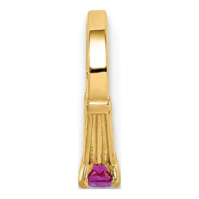 14K Yellow Gold CZ 3D July Birthstone Charm – view 5