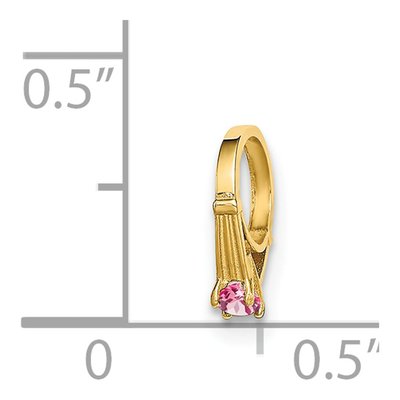 14K Yellow Gold CZ October Birthstone Charm – view 4