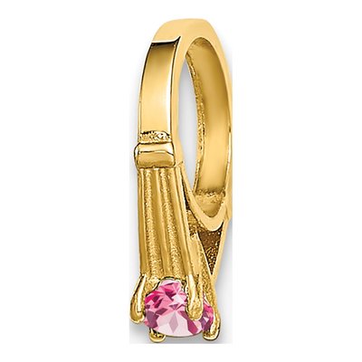 14K Yellow Gold CZ October Birthstone Charm
