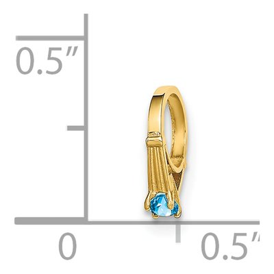 14K Yellow Gold CZ December Birthstone Charm – view 4