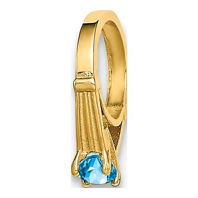 14K Yellow Gold CZ December Birthstone Charm
