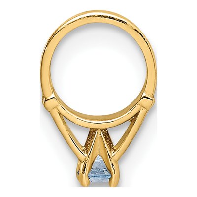 14K Yellow Gold CZ March Birthstone Charm – view 3