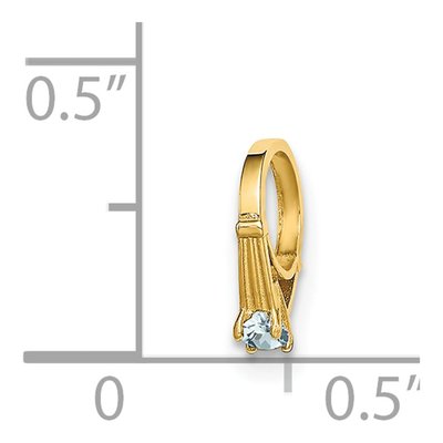 14K Yellow Gold CZ March Birthstone Charm – view 4
