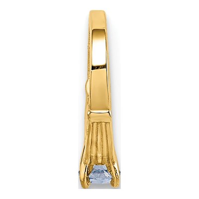 14K Yellow Gold CZ March Birthstone Charm – view 5