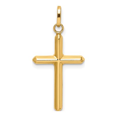 14K Yellow Gold Hollow Latin Cross Charm – view 5