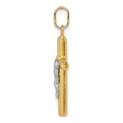 14K Yellow Gold Hollow Crucifix Charm – view 3