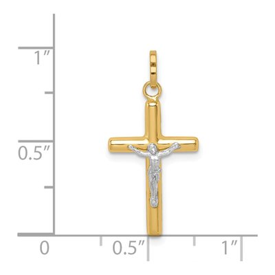 14K Yellow Gold Hollow Crucifix Charm – view 4