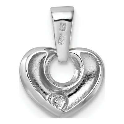 14K White Gold CZ 3D Heart Pendant – view 5