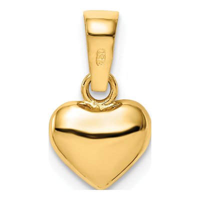 14K Yellow Gold 3D Puffed Heart Pendant – view 4