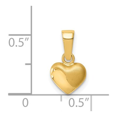14K Yellow Gold 3D Puffed Heart Pendant – view 5