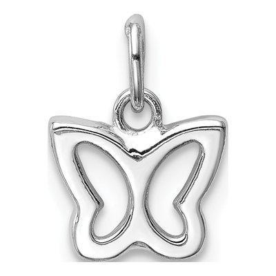 14K White Gold Cut-Out Butterfly Pendant