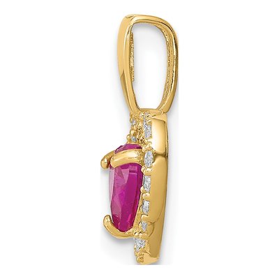 14K Yellow Gold CZ Halo Heart Pendant – view 3