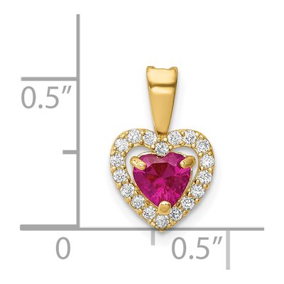 14K Yellow Gold CZ Halo Heart Pendant – view 4