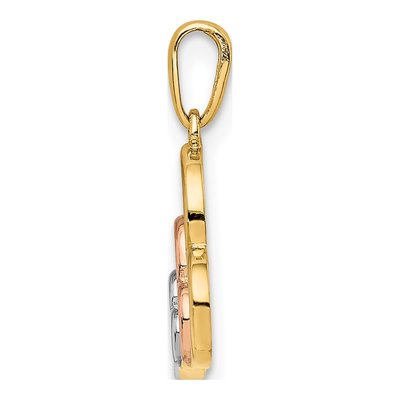 14K Yellow Gold 3-Hearts Pendant – view 3