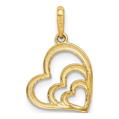 14K Yellow Gold 3-Hearts Pendant – view 4