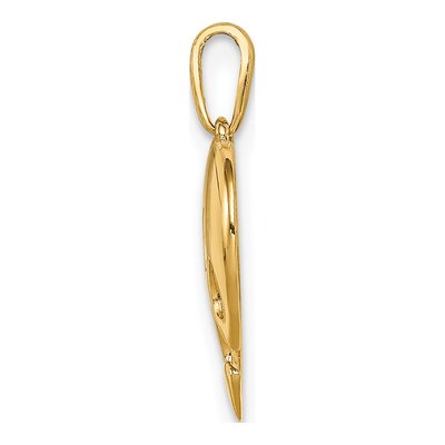 14K Yellow Gold Heart Paw Print Pendant – view 3