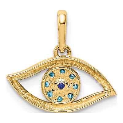 14K Yellow Gold CZ Eye Pendant – view 4