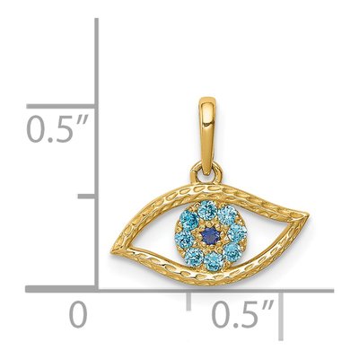 14K Yellow Gold CZ Eye Pendant – view 5