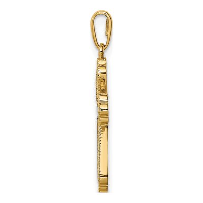 14K Yellow Gold CZ Cross Pendant – view 3