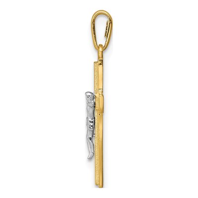 14K Two-Tone Gold Crucifix Pendant – view 3