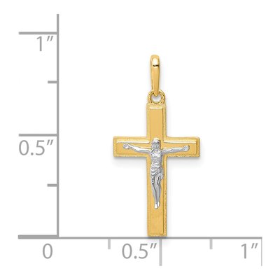 14K Two-Tone Gold Crucifix Pendant – view 4