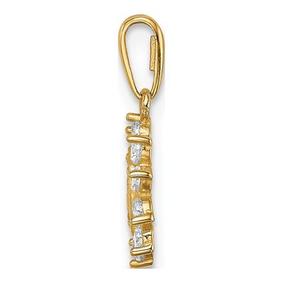 14K Yellow Gold CZ Our of Guadalupe Pendant – view 3
