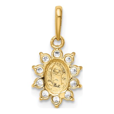 14K Yellow Gold CZ Our of Guadalupe Pendant – view 4