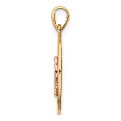 14K Two-Tone Gold CZ Our of Guadalupe Pendant – view 3