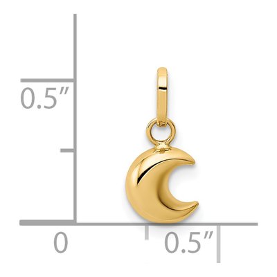 14K Yellow Gold Puffed Moon Pendant – view 3