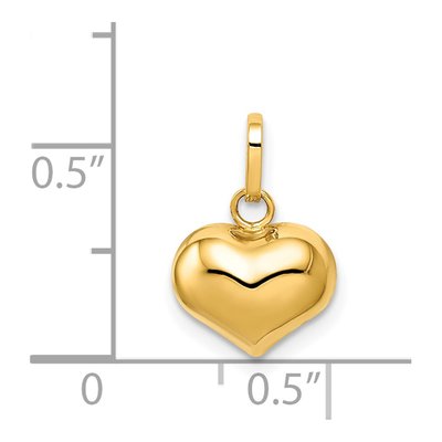 14K Yellow Gold Puffed Heart Pendant – view 4