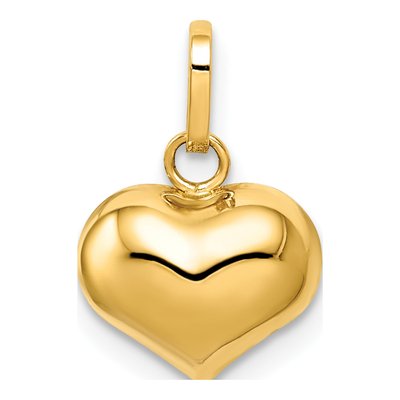 14K Yellow Gold Puffed Heart Pendant