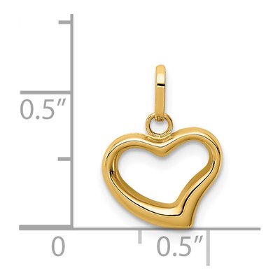 14K Yellow Gold Puffed Heart Pendant – view 3