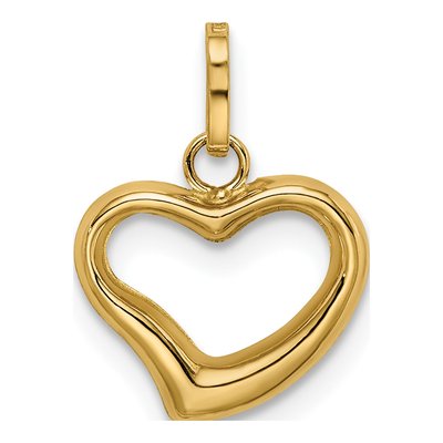 14K Yellow Gold Puffed Heart Pendant – view 4