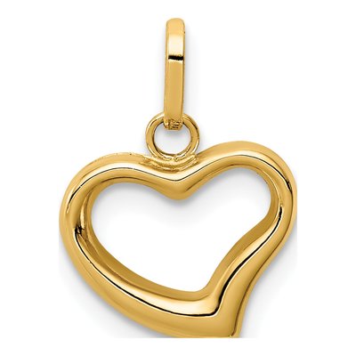 14K Yellow Gold Puffed Heart Pendant