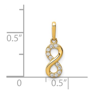 14K Yellow Gold CZ Infinity Pendant – view 4