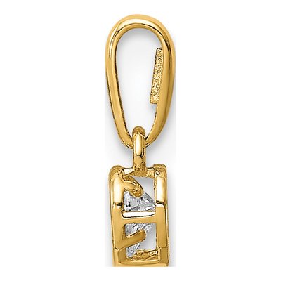 14K Yellow Gold CZ Bezel Heart Pendant – view 3