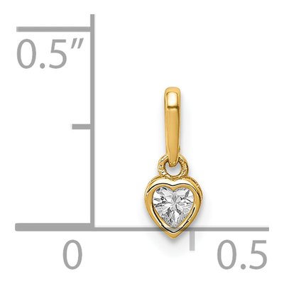 14K Yellow Gold CZ Bezel Heart Pendant – view 4