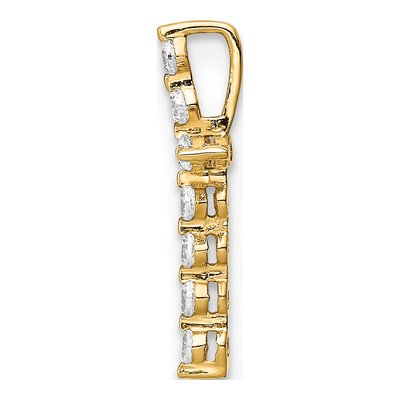 14K Yellow Gold CZ Cross Slide Pendant – view 2