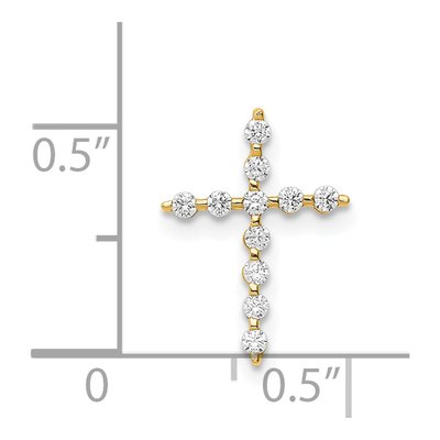 14K Yellow Gold CZ Cross Slide Pendant – view 3