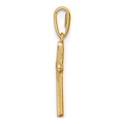 14K Yellow Gold Cross CZ for Kids Pendant – view 3