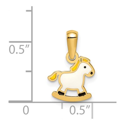 14K Yellow Gold Enamel Rocking Horse Pendant – view 4
