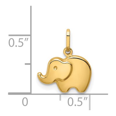 14K Yellow Gold Elephant Charm – view 4
