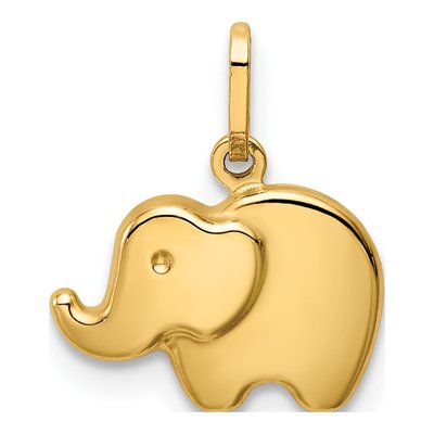14K Yellow Gold Elephant Charm