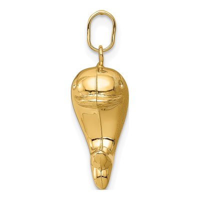 14K Yellow Gold Hollow Fish Pendant – view 3