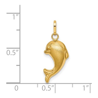 14K Yellow Gold Hollow Fish Pendant – view 4